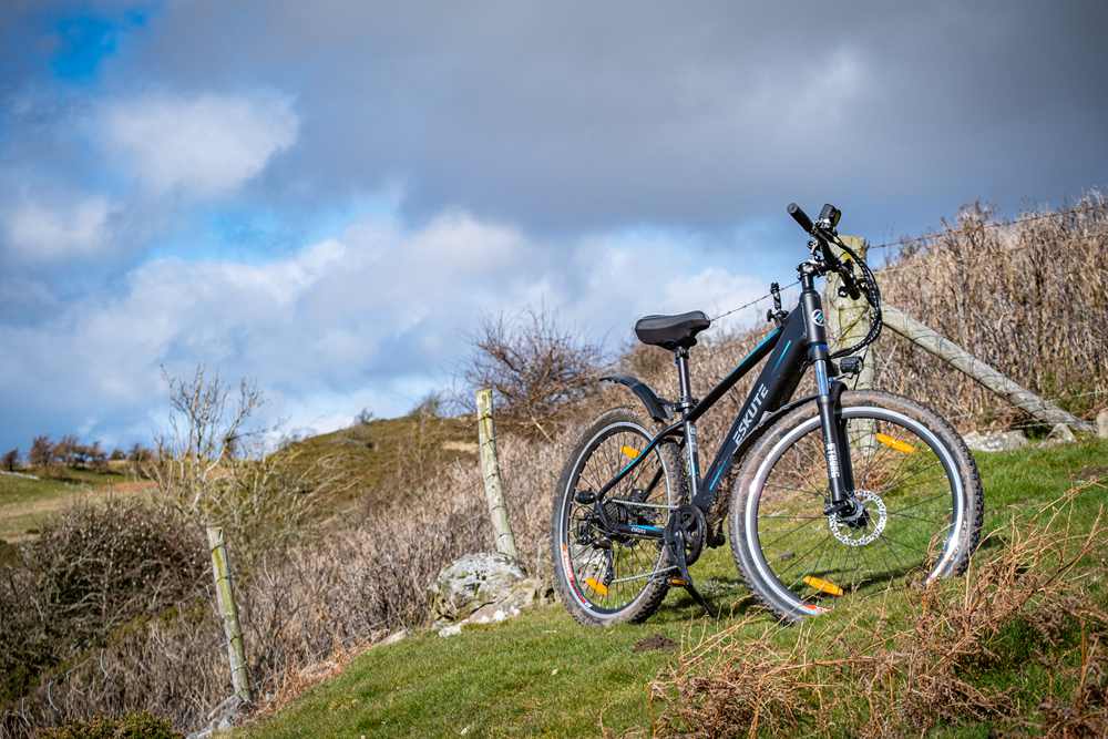 electric mountain bike on the mountain slope