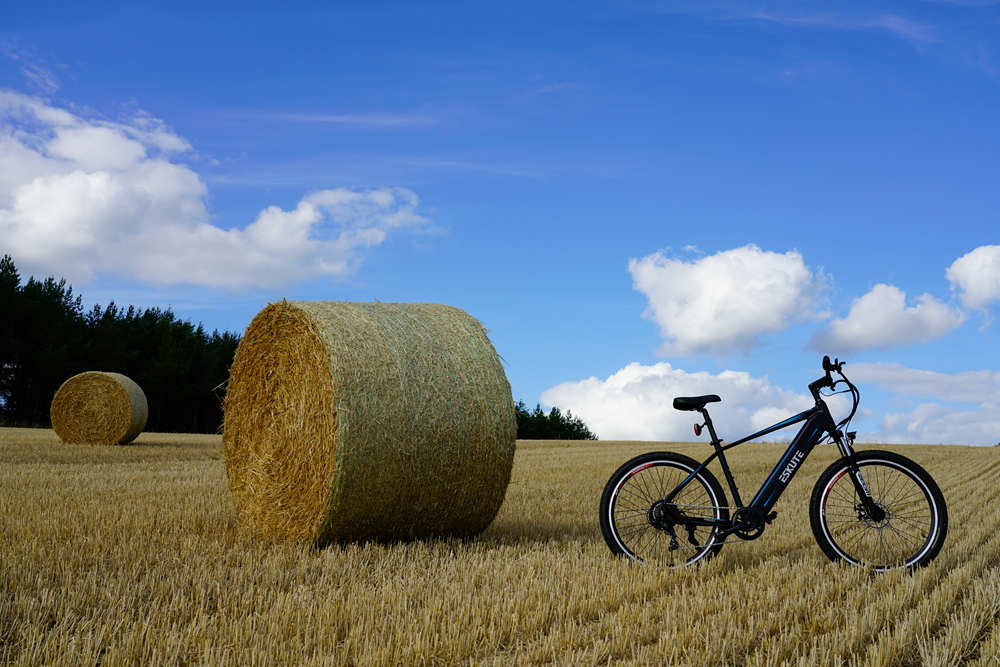 hardtail electric bike in the farmland