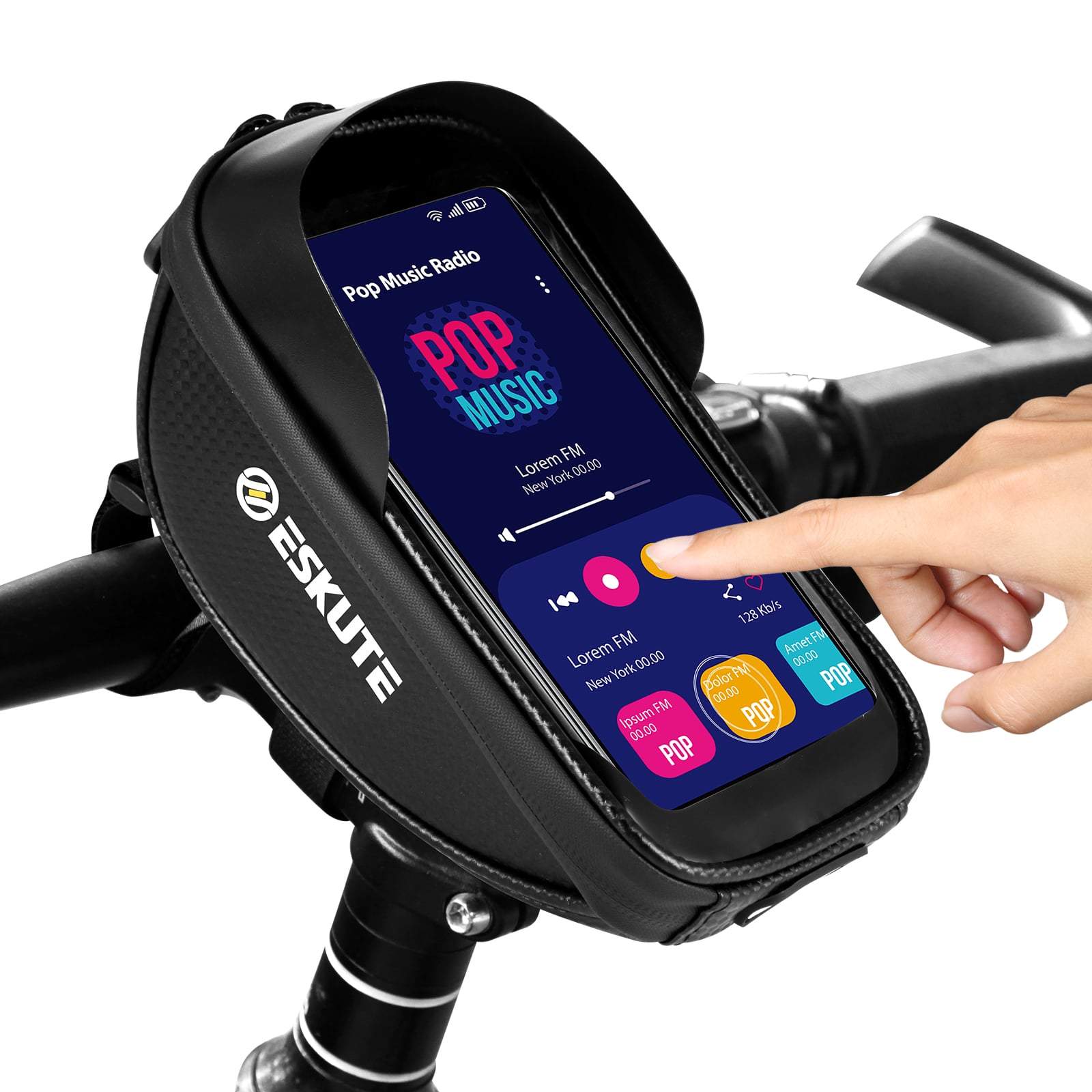 bike frame bag with phone holder