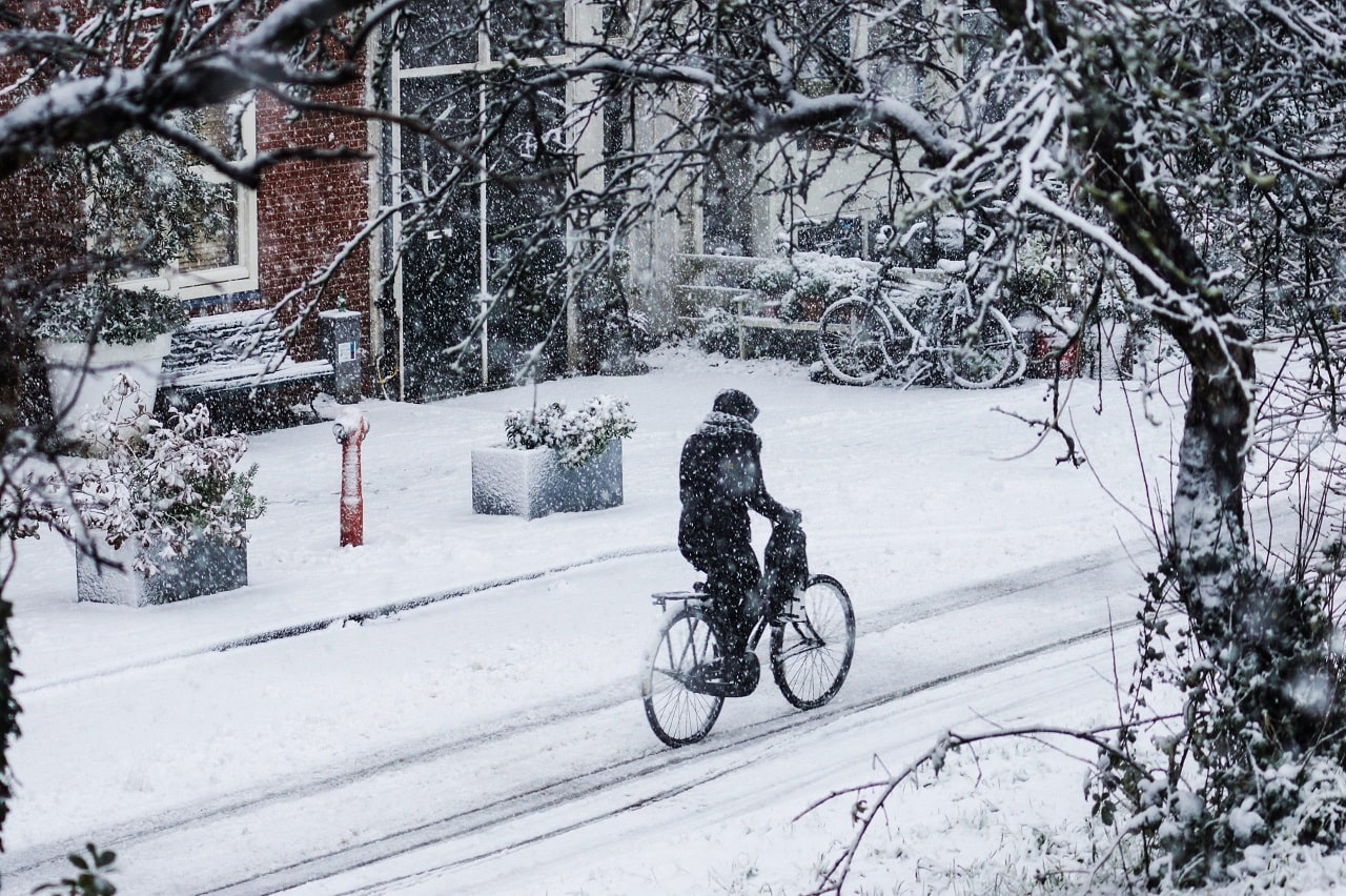 electric bike in winter